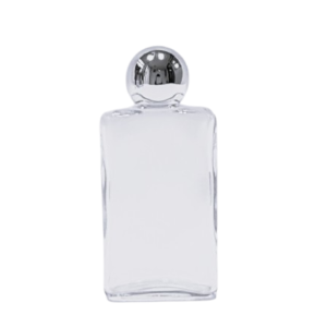 Frasco-vidrio-transparente-Broadway-50-ml-tapa-bola-metalizada-plata-Fusté