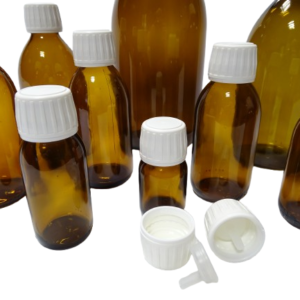 Frasco-vidrio-aligerado-topacio-tapon-precinto-blanco-gotero-incorporado-Fuste