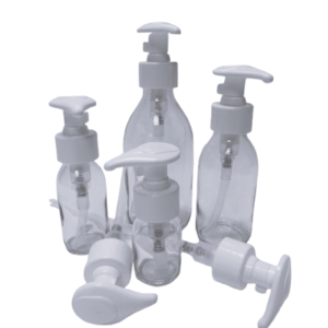 Frasco-vidrio-aligerado-transparente-bomba-dosificadora-blanca-Fusté