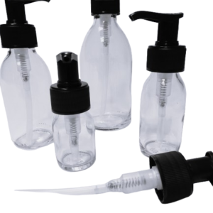 Frasco-vidrio-aligerado-transparente-bomba-dosificadora-negra-Fusté