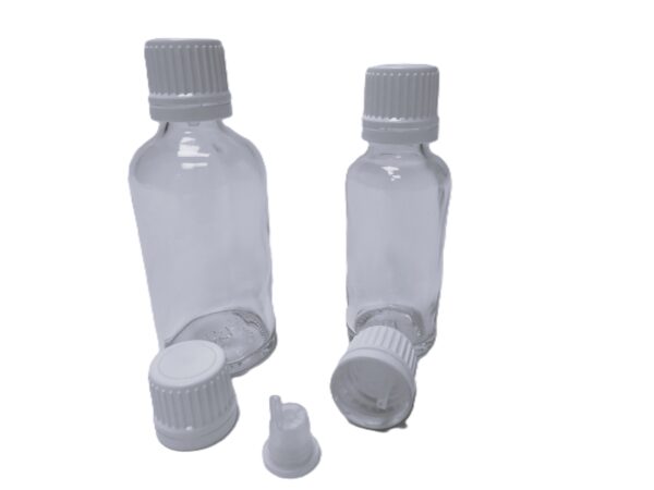 Frasco-vidrio-transparente-tapon-precinto-blanco-gotero-incorporado-Fusté