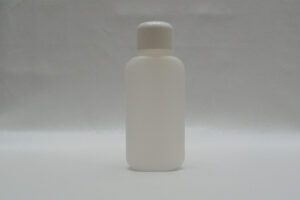 Botella plastico natural Ovalada 500 ml tapa doble faldon blanca con gotero