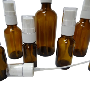 Frasco-vidrio-topacio-tapon-atomizador-blanco-Fusté