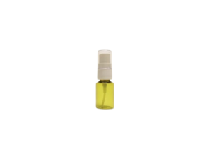 Botella de tubo de vidrio topacio 10 ml. con atomizador plástico blanco