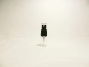 tubo vidrio transparente 7 ml con atomizador negro. Low Cost