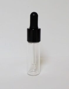 Tubo de vidrio transparente 13,5 ml con cuentagotas urea negra