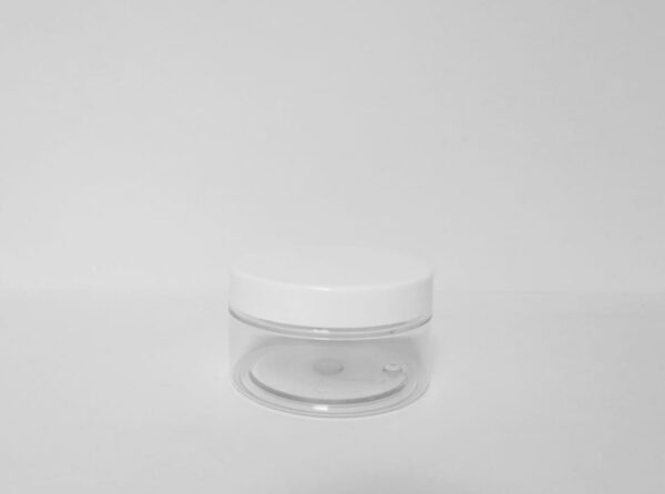 Tarro-plástico-PET-para-cosmética-100-ml-con-tapa-blanca-fuste