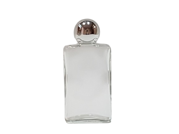 Perfumería-Frasco-vidrio-transparente-Broadway-50-ml-tapa-bola-metalizada-plata-Fusté