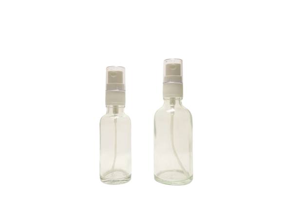 Perfumería-Frasco-vidrio-transparente-tapon-atomizador-blanco-Fusté