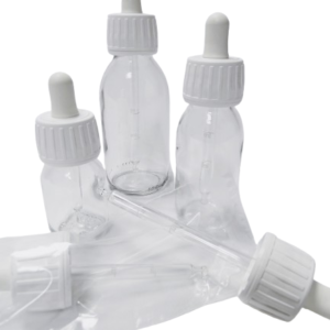 Frasco-vidrio-aligerado-transparente-tapon-cuentagotas-blanco-tetina-blanca-Fusté