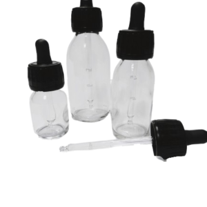 Frasco-vidrio-aligerado-transparente-tapon-cuentagotas-negro-tetina-negra-Fusté