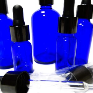 Frasco-vidrio-azul-cobalto-cuentagotas-urea-negra-tetina-negra-Fusté
