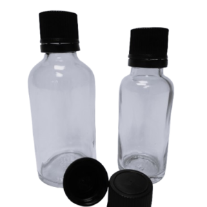 Frasco-vidrio-transparente-tapón-obturador-negro-Fusté